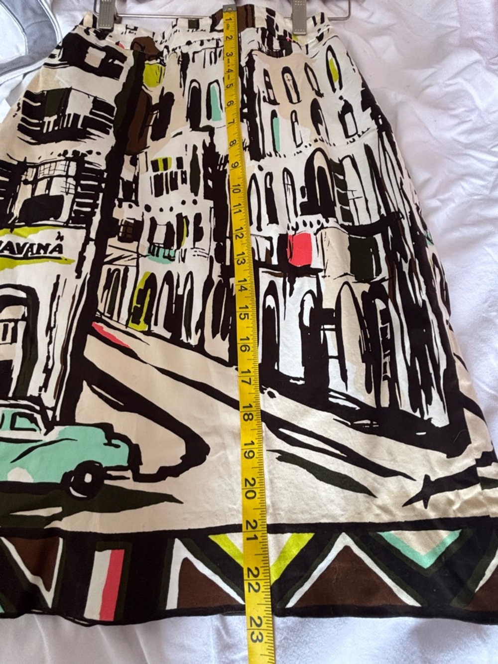 kate spade Cream Havana Graphic Midi Skirt with Mint and Yellow Accents - Picture 4 of 5